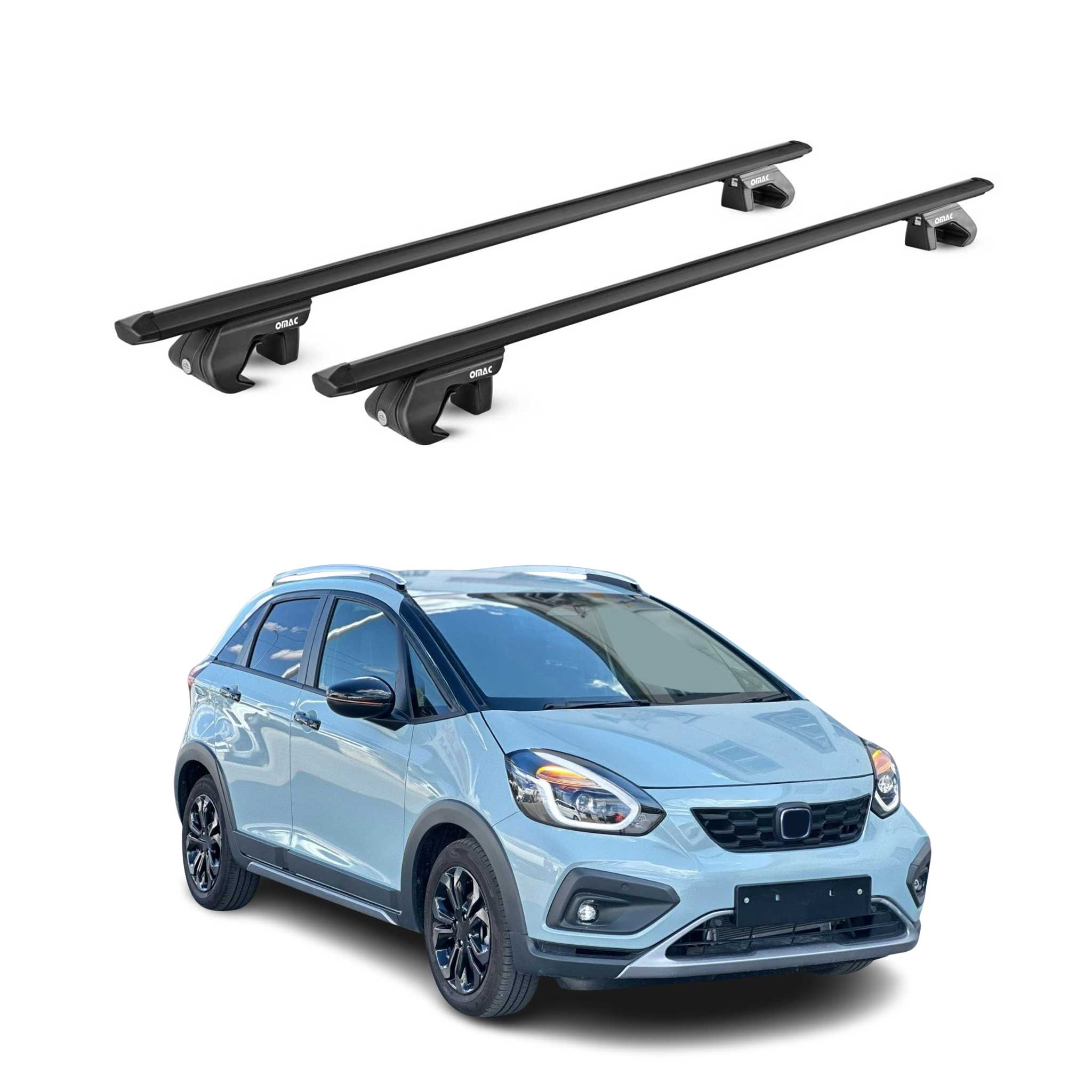 Barres de toit transversales pour Honda Jazz Crosstar 2020-2026 Noir 2x ABE