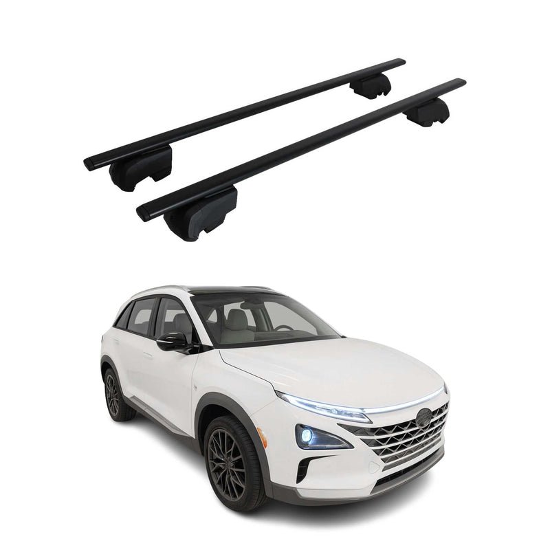 Barres de toit Transversales pour Hyundai Nexo 2019-2023 Fer Noir ABE