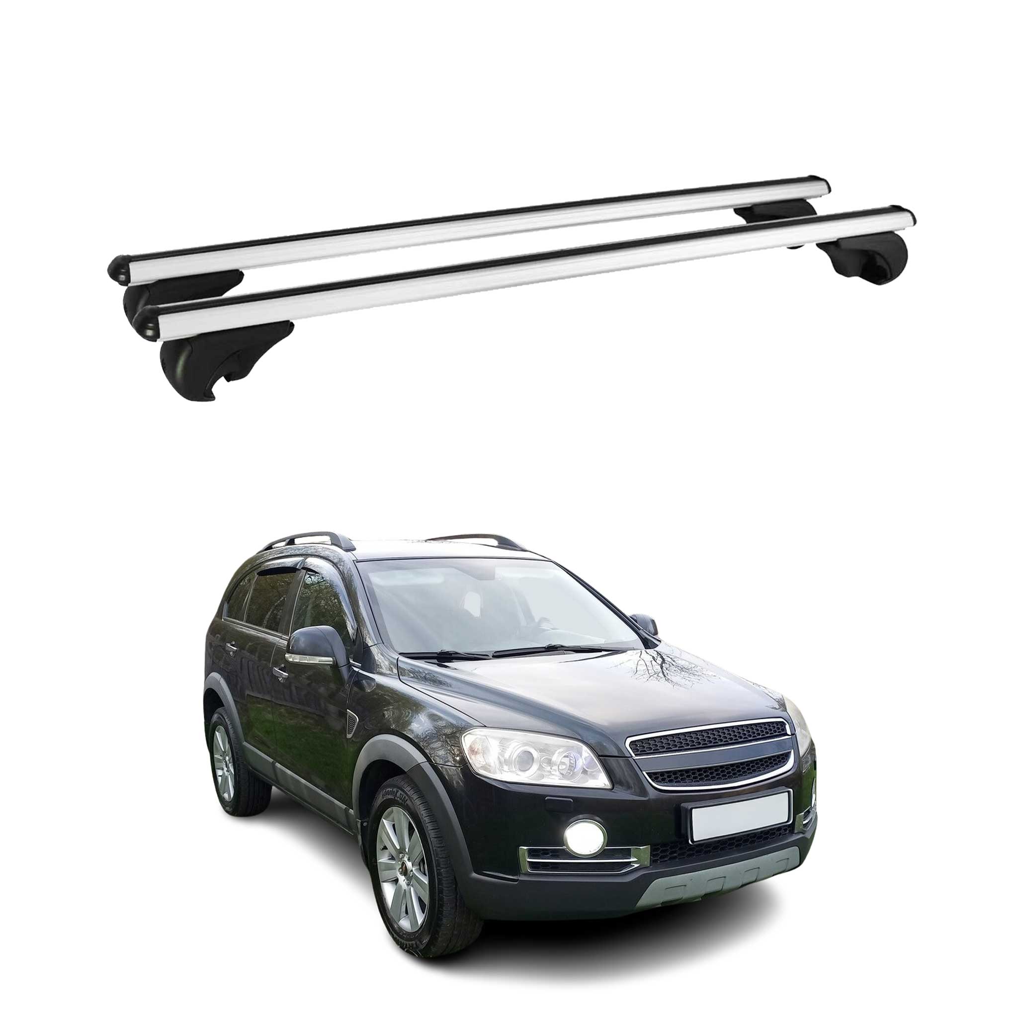 Barres de toit Transversales pour Chevrolet Captiva 2006-2015 Aluminium Argent