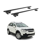 Barres de toit transversales pour Chevrolet Captiva 2006-2016 Aluminium Noir ABE