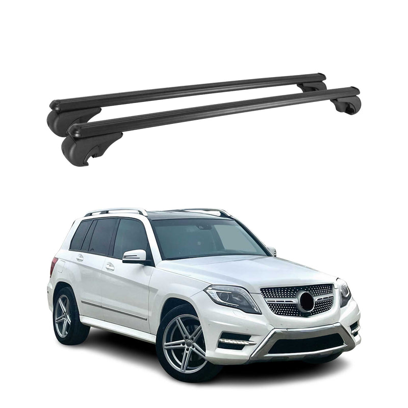 Barres de toit Transversales pour Mercedes GLK X204 2008-2015 Aluminium Noir