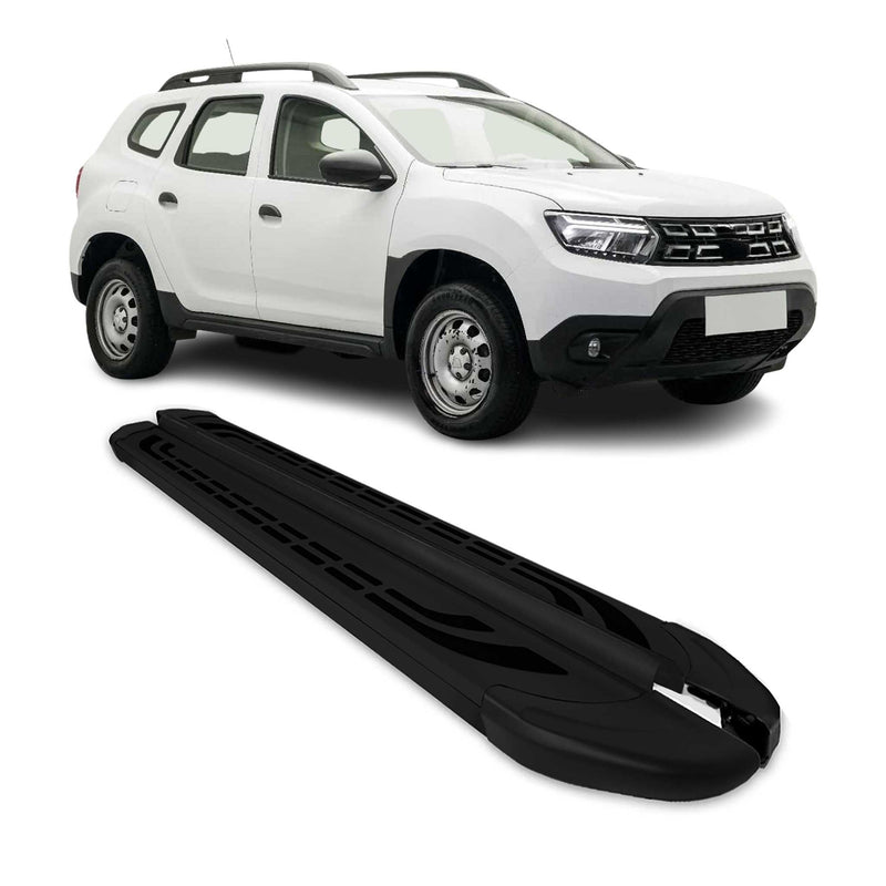 Marchepieds Latéraux pour Dacia Duster 2018-2023 Aluminium Noir 2 Pcs