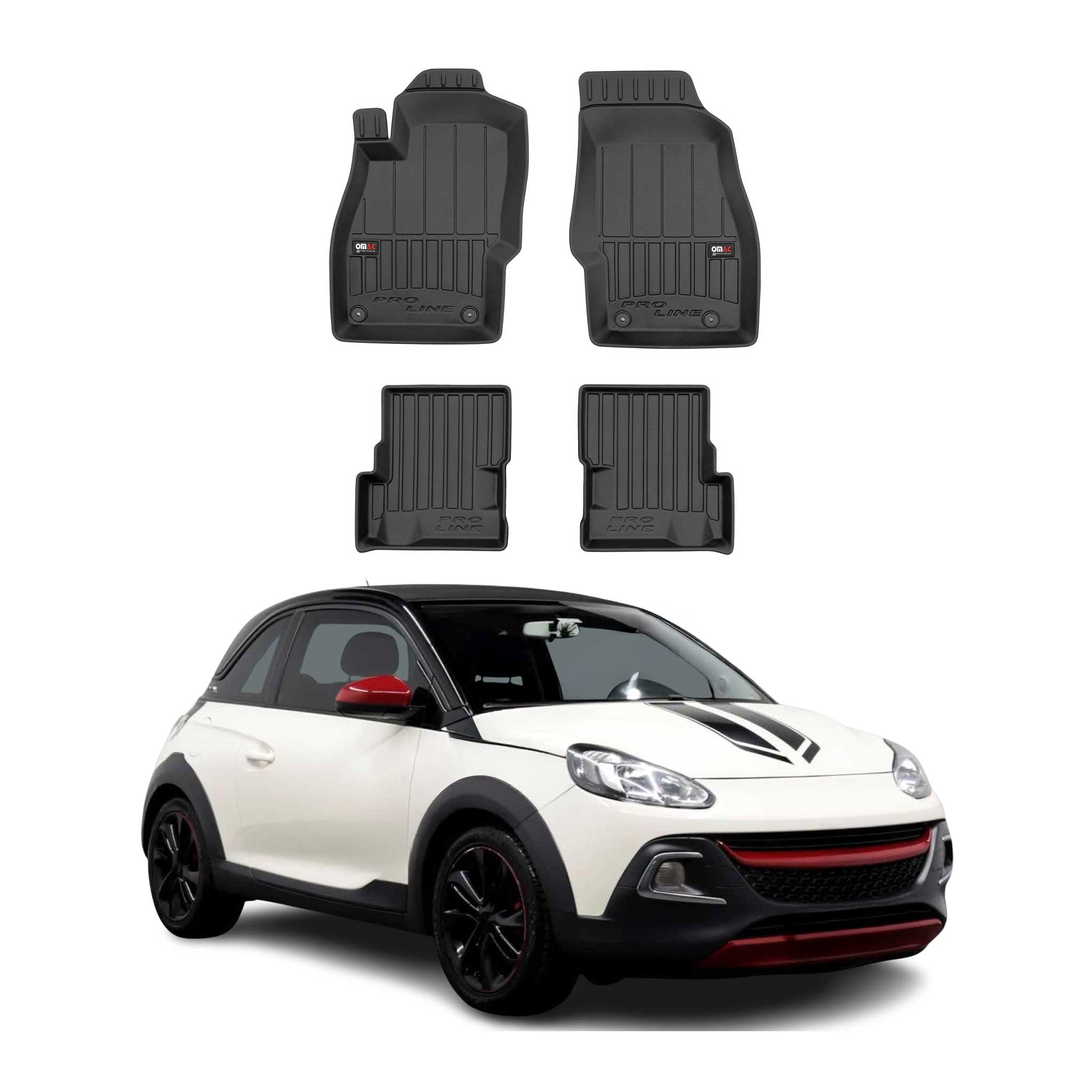 Tapis de Sol pour Opel Adam 2012-2019 Caoutchouc TPE Noir
