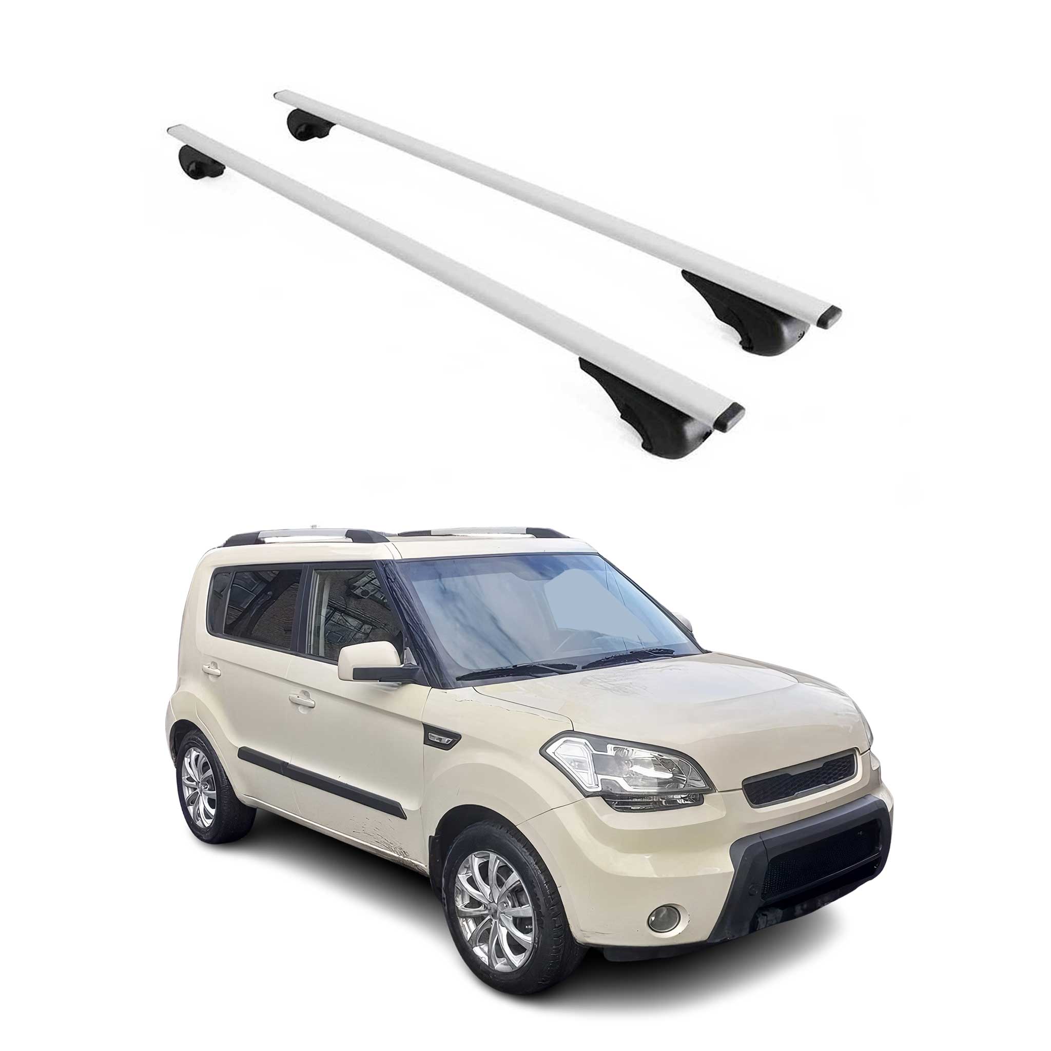 Barres de toit Transversales pour Kia Soul 2009-2013 Fer Argent