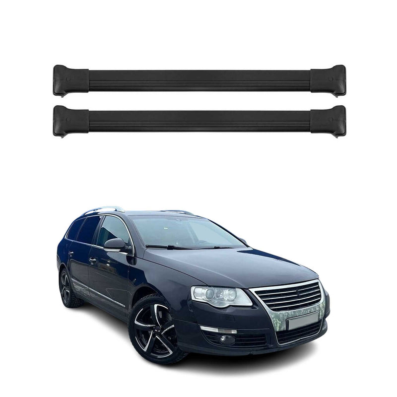 Barres de toit transversales pour VW Passat B6 2005-2010 Variant Alu Noir