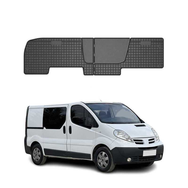 Tapis de Sol pour Nissan Primastar 2001-2014 Convient à 2ème rangée Noir