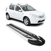 Marchepieds Latéraux pour Dacia Sandero Stepway 2007-2012 Aluminium Argent 2 Pcs
