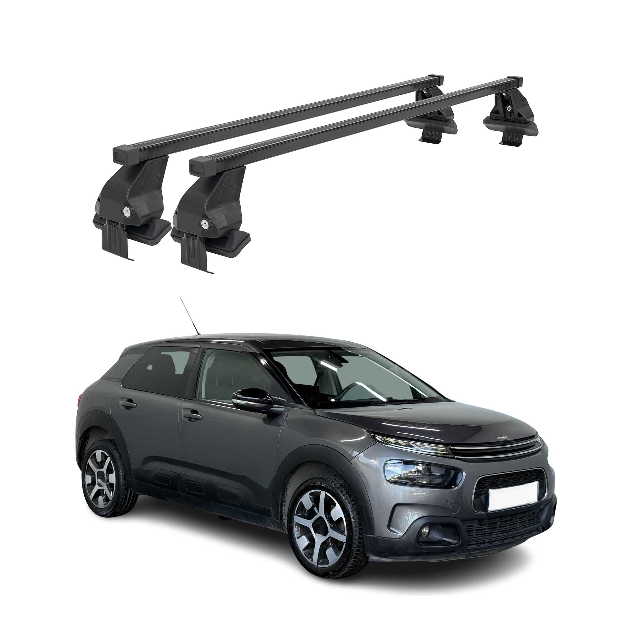 Barres Transversales Menabo pour Citroen C4 Cactus II 2018-2024 Noir