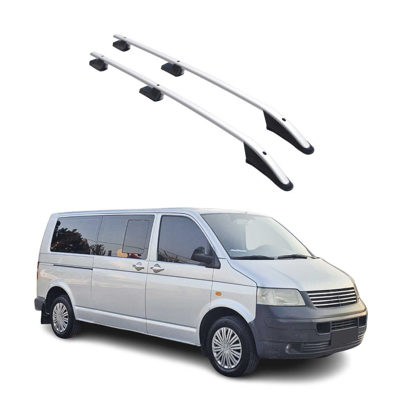 Barres de Toit Transversales pour VW T5 Cravelle 2003-2015 L2 Long Alu Gris 2x