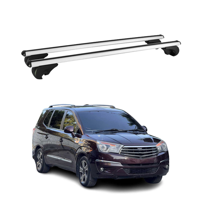 Barres de toit Transversales pour Ssangyong Rodius 2013-2024 Aluminium Argent
