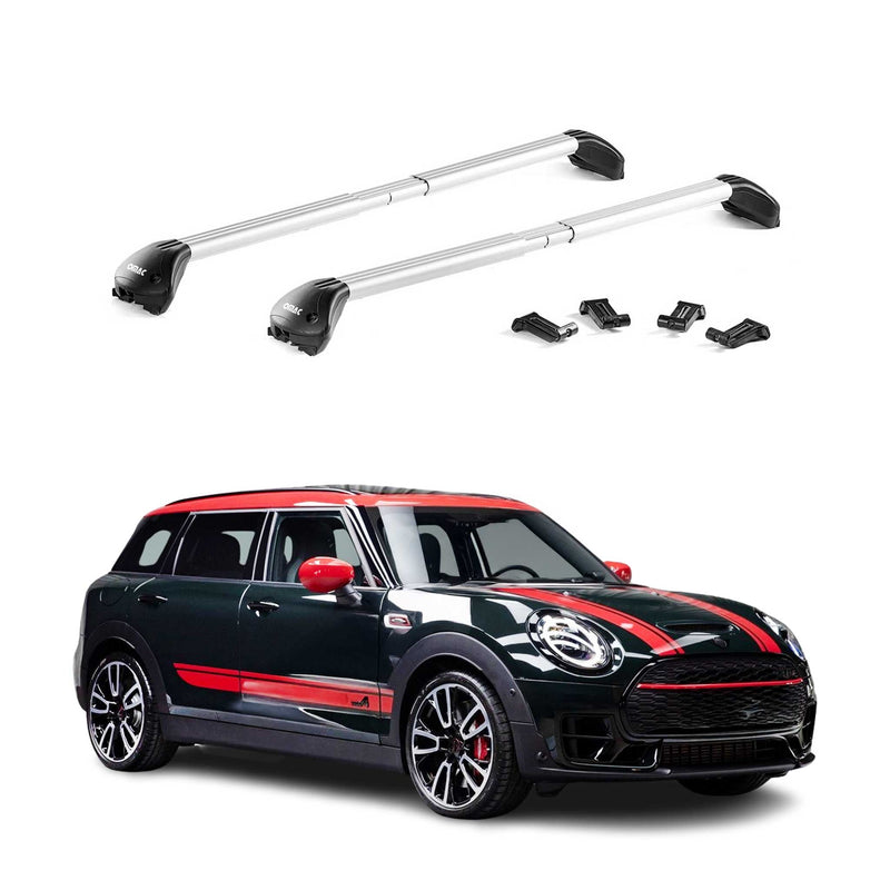 Barres de toit transversales pour Mini Clubman F54 2016-2025 Alu Gris 2x ABE