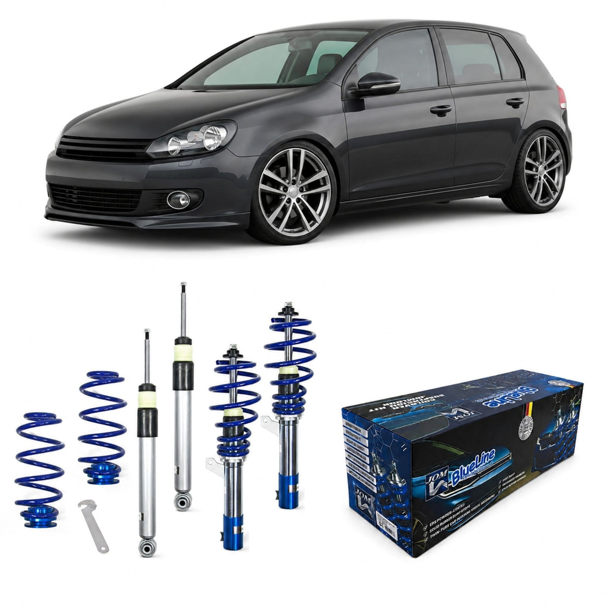 JOM BlueLine Combinés Filetés pour VW Golf 6 4Motion 2.0TDi