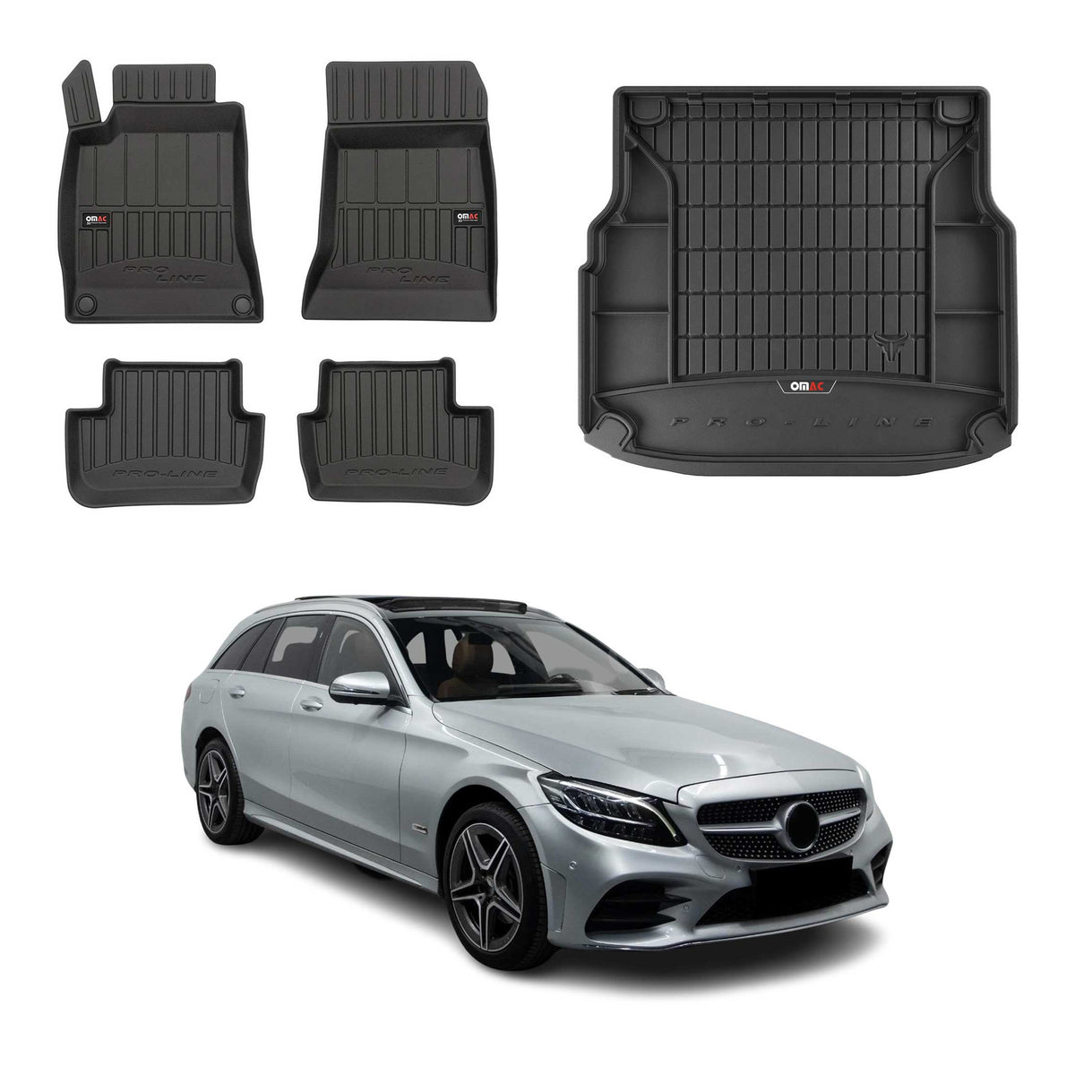 OMAC Kit Tapis de Sol et Coffre pour Mercedes Classe C S205 2014-2021