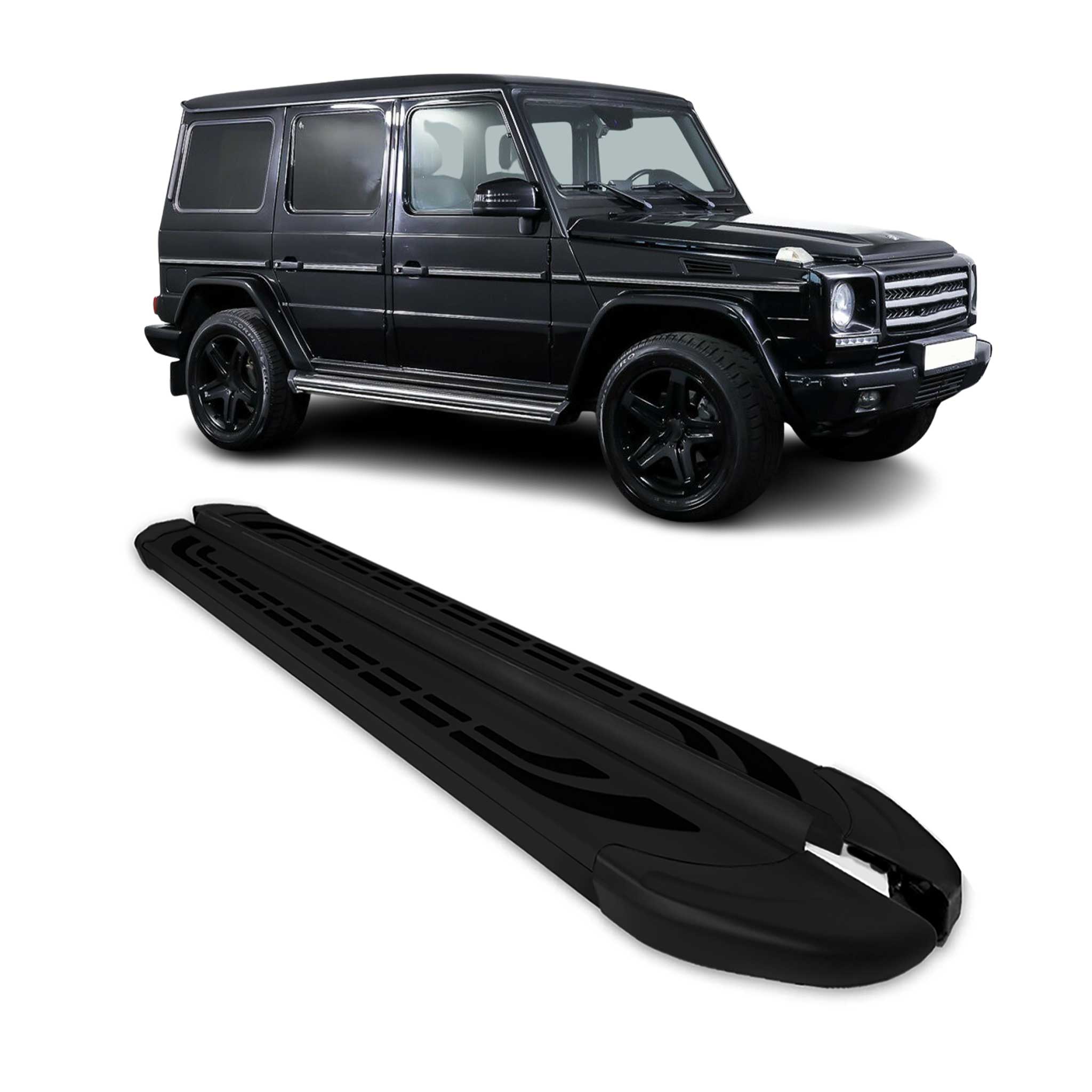 Marchepieds Latéraux pour Mercedes Classe G W463 2007-2018 Aluminium Noir 2Pcs