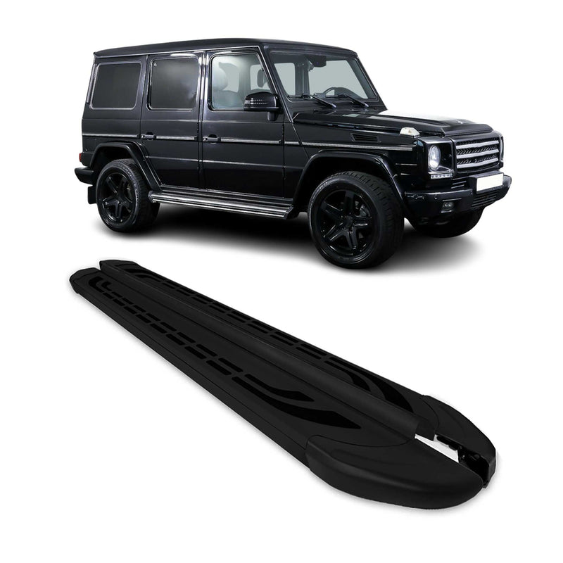 Marchepieds Latéraux pour Mercedes Classe G W463 2007-2018 Aluminium Noir 2Pcs
