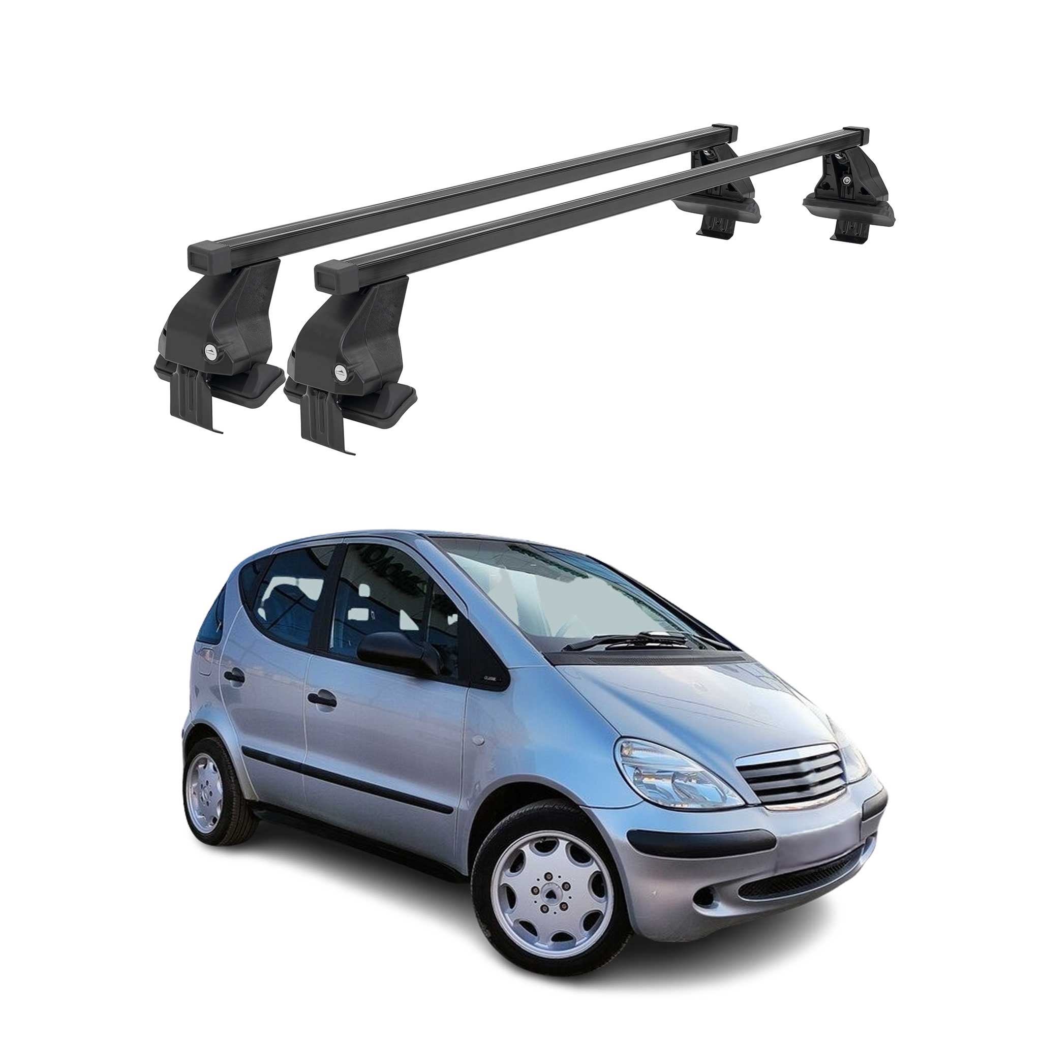 Barres Transversales Menabo pour Mercedes Classe A W168 1997-2004 Noir