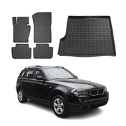 Kit Tapis de sol et coffre pour BMW X3 E83 2003-2010 Noir TPE