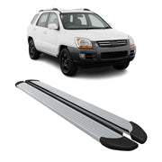 Marchepieds Latéraux pédale pour Kia Sportage 2004-2010 Aluminium Argent 2Pcs