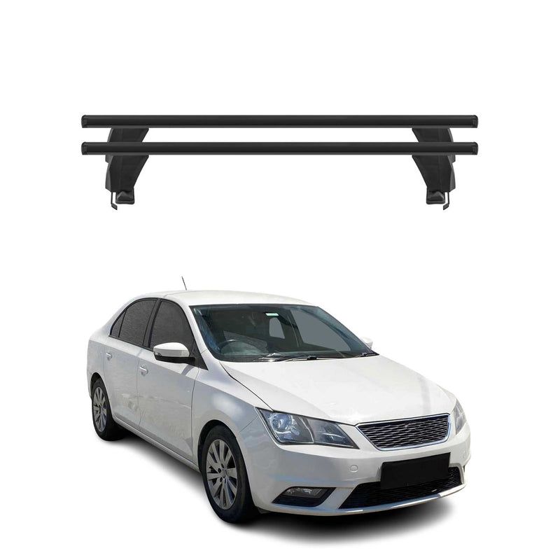 Menabo Barres de toit Transversales pour Seat Toledo 2011-2019 Alu Noir 2x ABE