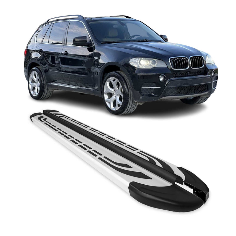 Marchepieds latéraux pédale pour BMW X5 E70 2006-2013 2Pcs Alu Gris