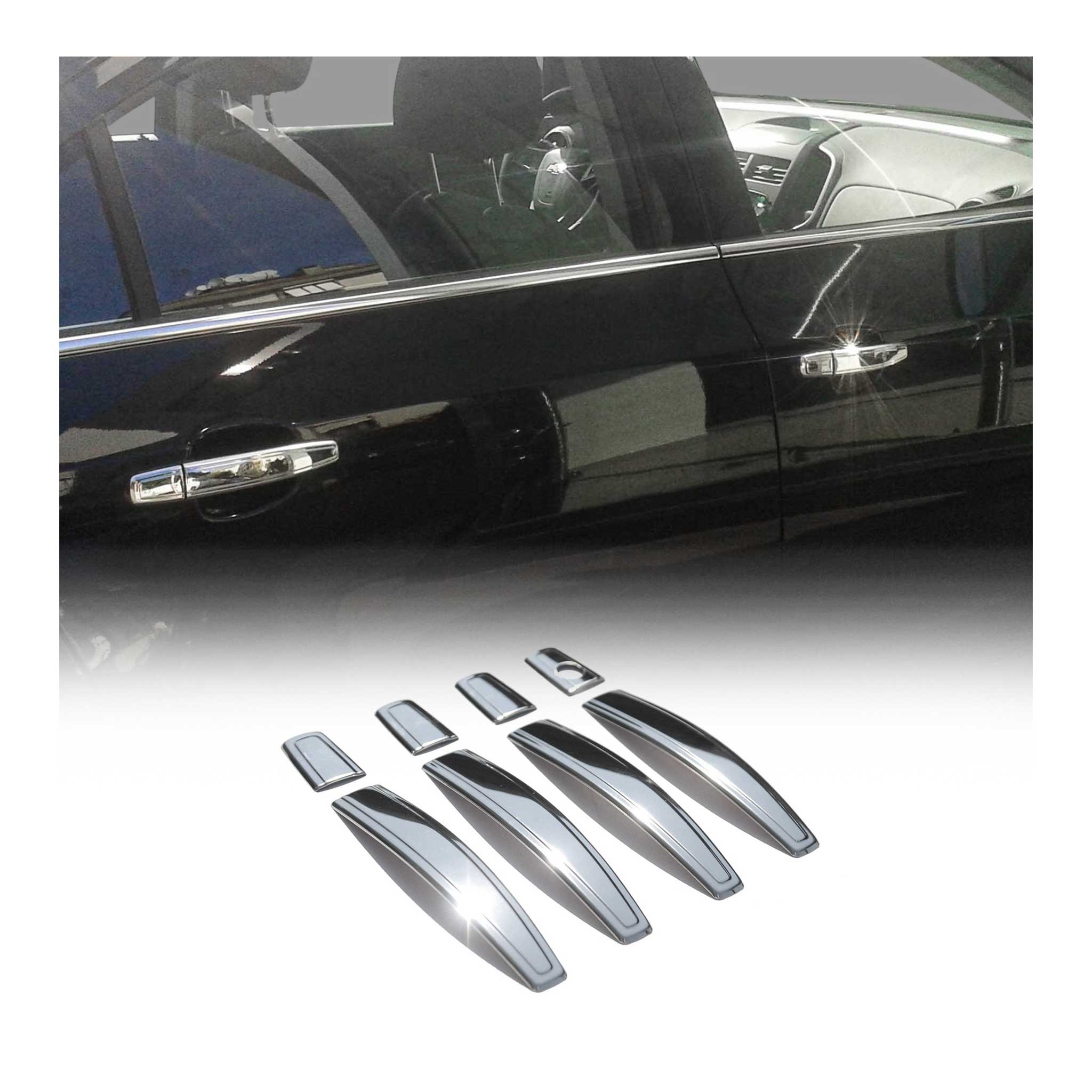 Couverture poignée de porte pour Opel Astra H 2004-2010 4 Portes Acier 8Pcs