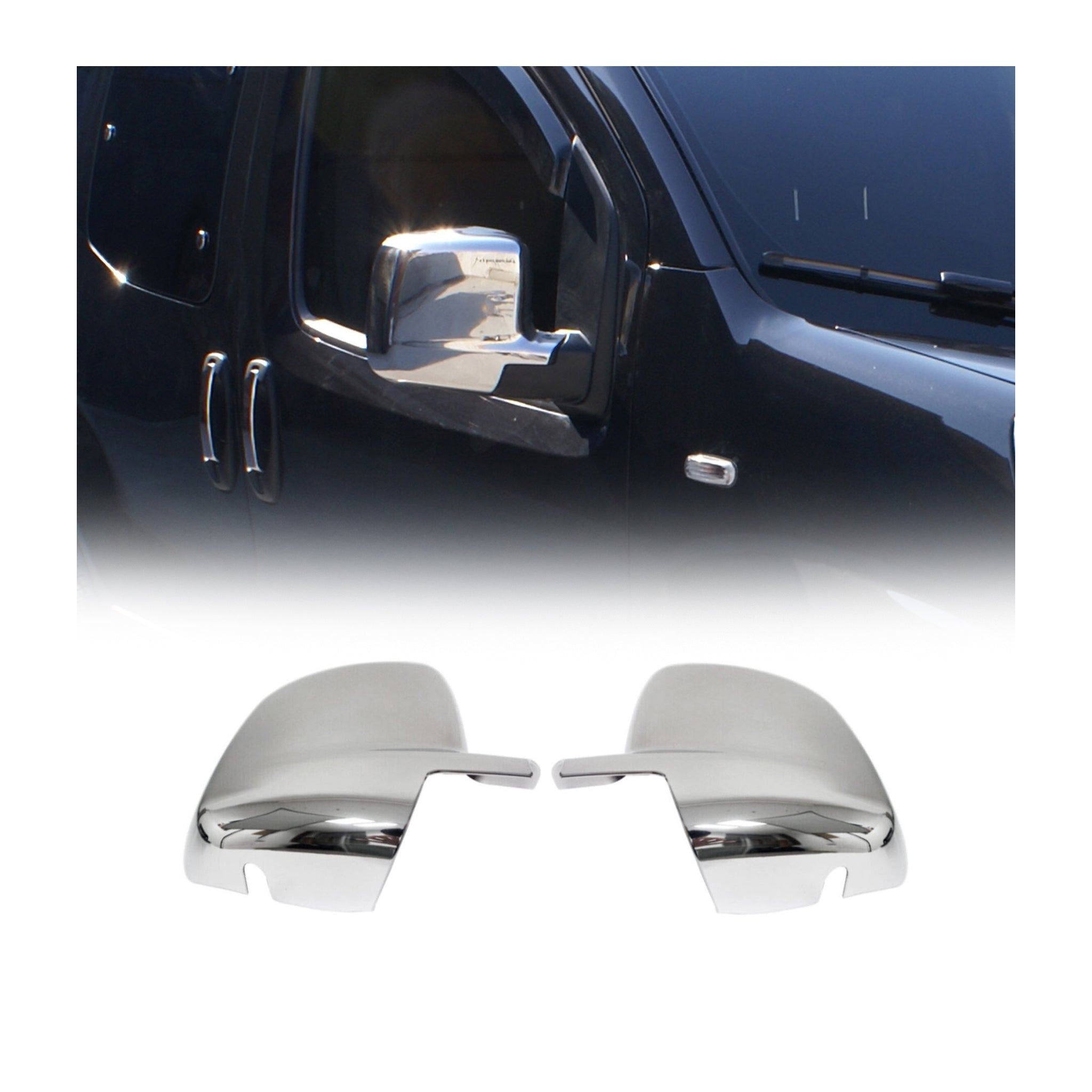 Coques de Rétroviseurs pour Citroen Nemo 2008-2021 en ABS Argenté