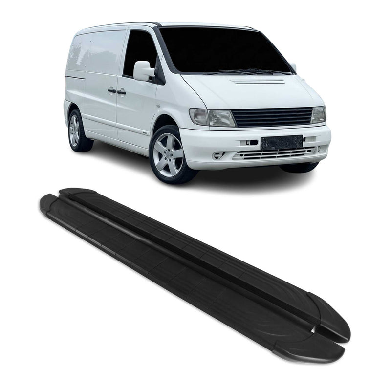 Marchepieds Latéraux Pédale pour Mercedes Vito 1996-2003 L1/L2 Aluminium Noir
