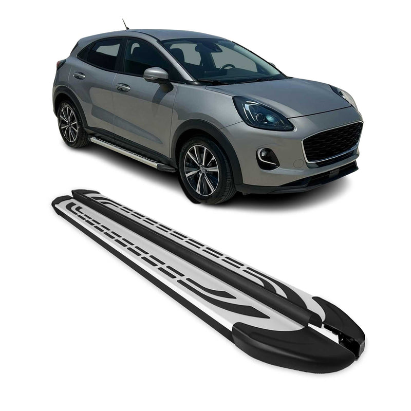 Marchepieds Latéraux pédale pour Ford Puma 2019-2025 Aluminium Gris Noir 2x