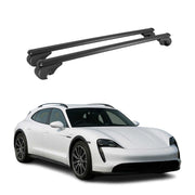 Barres de toit pour Porsche Taycan Cross Turismo 2021-2026 TÜV Aluminium Noir 2x