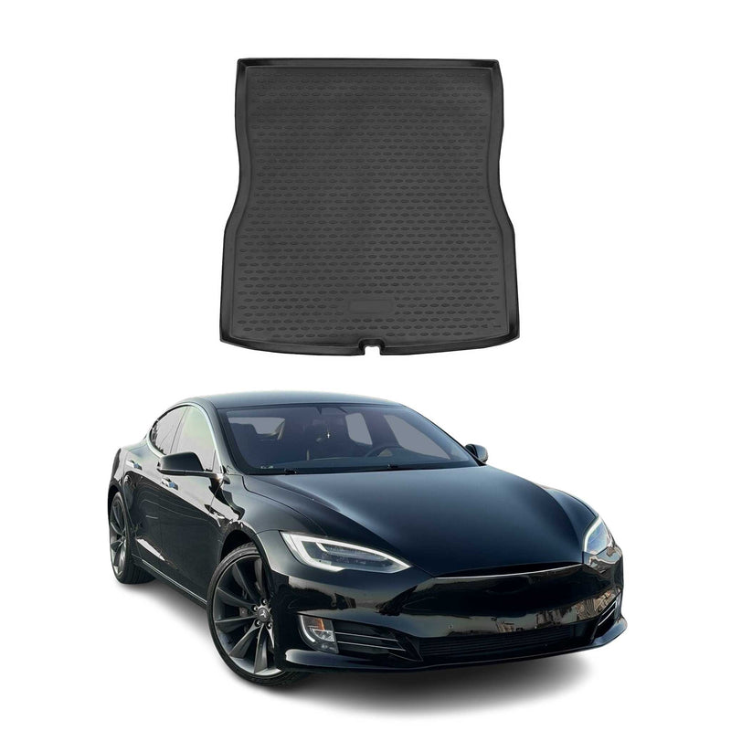 OMAC Tapis De Coffre pour Tesla Model S 2014-2020 en caoutchouc Noir