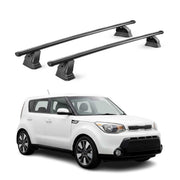 Barres de toit transversales acier pour Kia Soul II 2014-2019 TÜV 75 kg Noir 2x