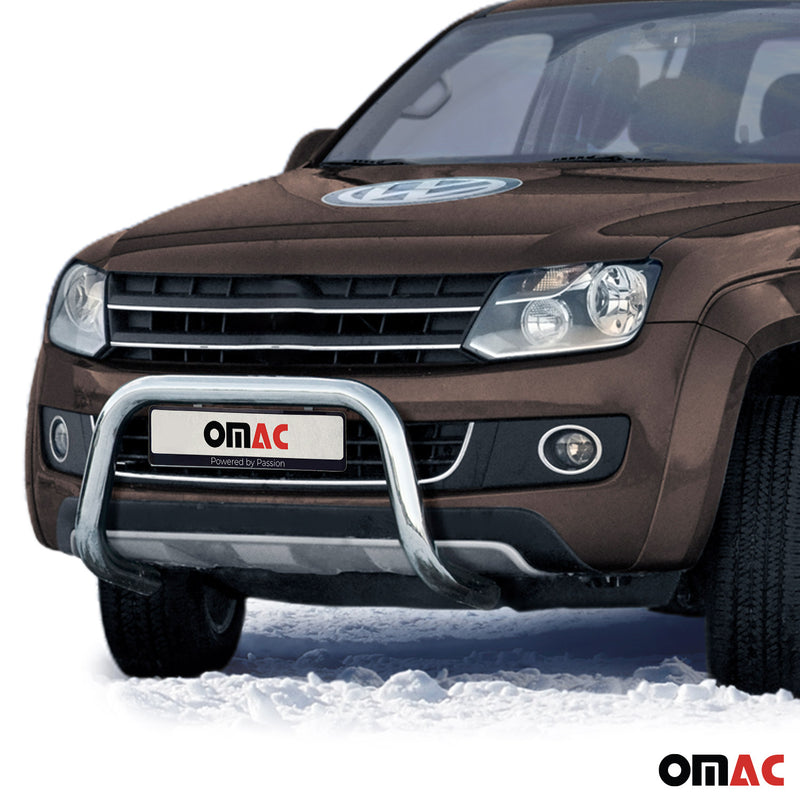 Pare-Buffle Avant Pour VW Amarok 2010-2016 Acier Inoxy Argent