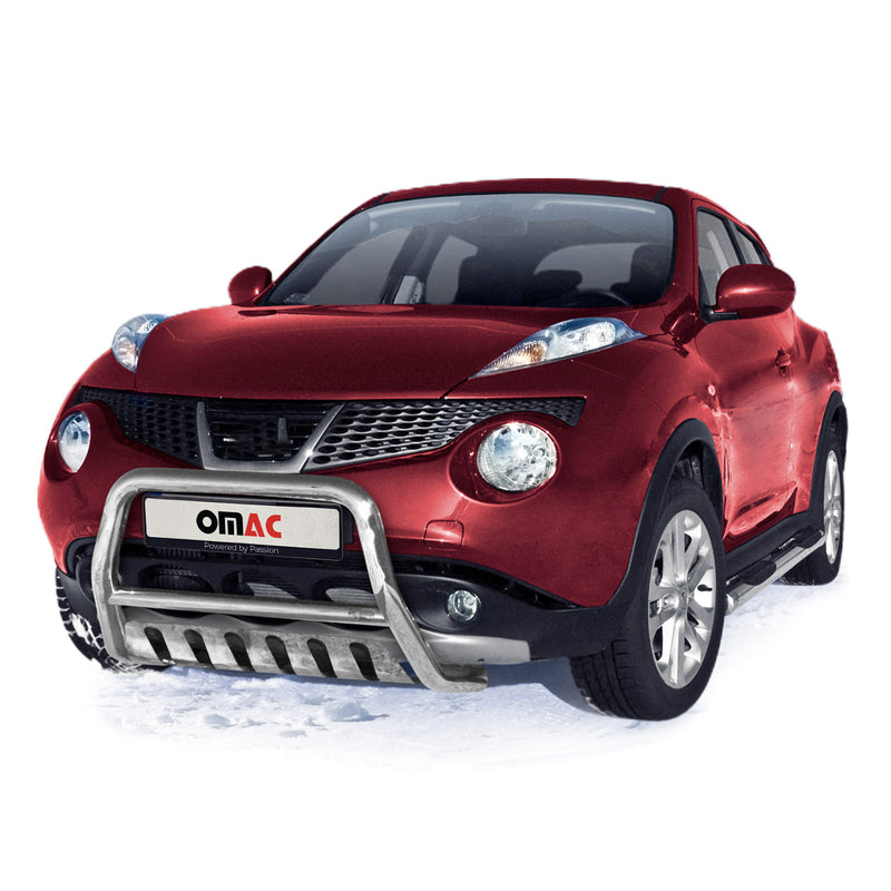 Pare-Buffle Avant Pour Nissan Juke 2010-2014 en Acier Inoxydable Argent