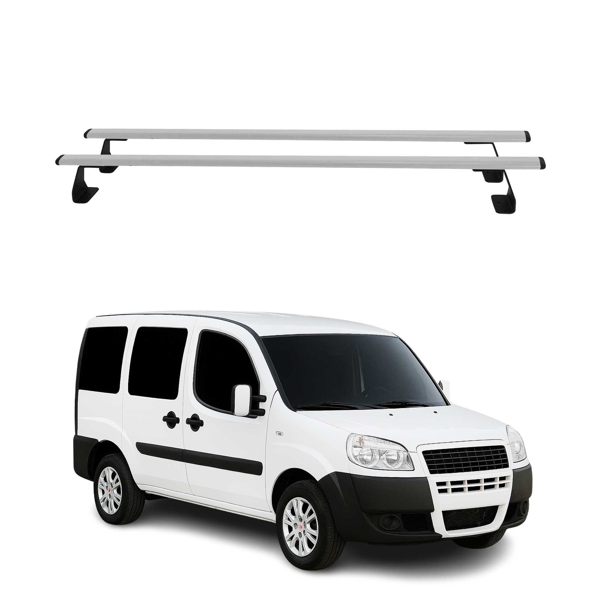 Barres de toit transversales Fiat Doblo 2000-2010 gris en acier