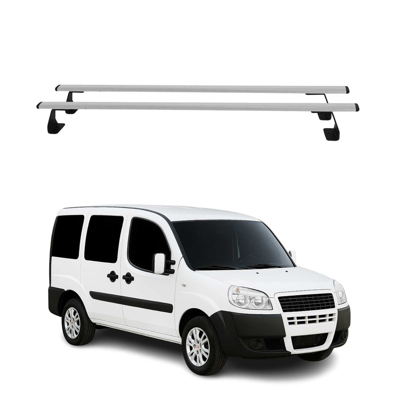 Barres de toit transversales Fiat Doblo 2000-2010 gris en acier