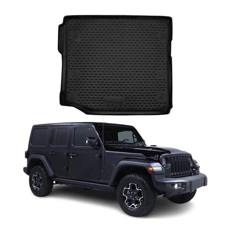 Tapis de Coffre pour Jeep Wrangler 2018-2020 en caoutchouc TPE 3D Noir 1Pcs