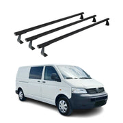 Barres de toit transversales pour VW T5 Caravelle 2003-2015 Aluminium Noir 3Pcs
