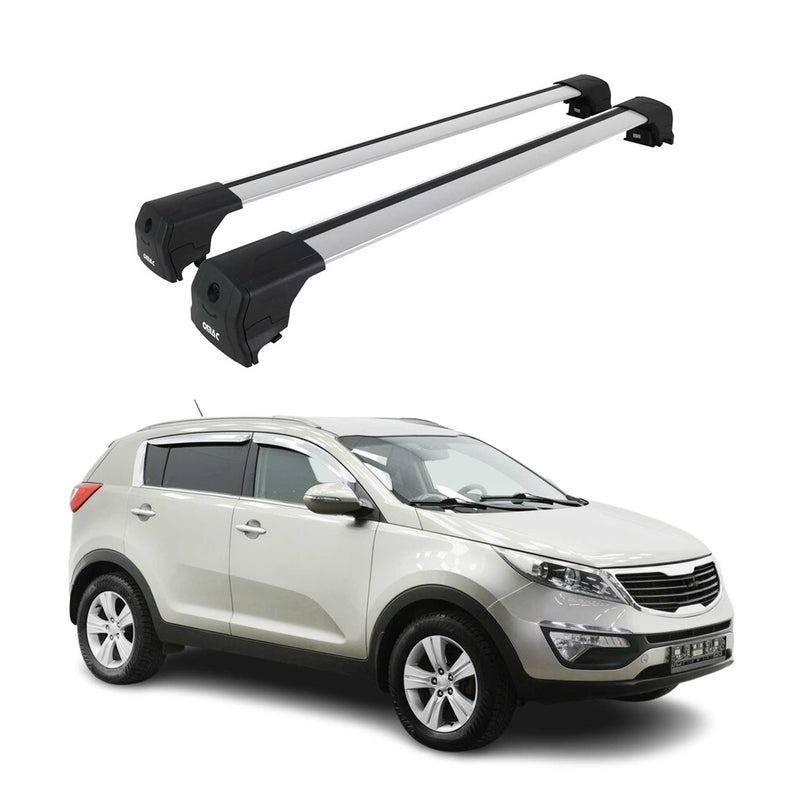Barres De Toit Transversales pour Kia Sportage SL 2010-2015 Alu Gris ABE