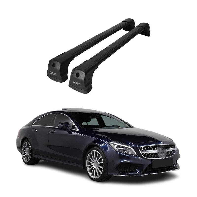 Barres de toit transversales pour Mercedes CLS C218 2011-2017 Noir Alu