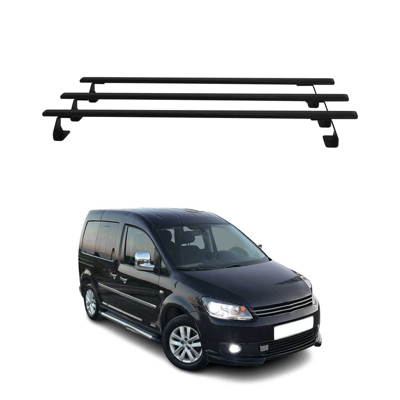 Barres de toit transversales pour VW Caddy 2010-2015 noir en Acier
