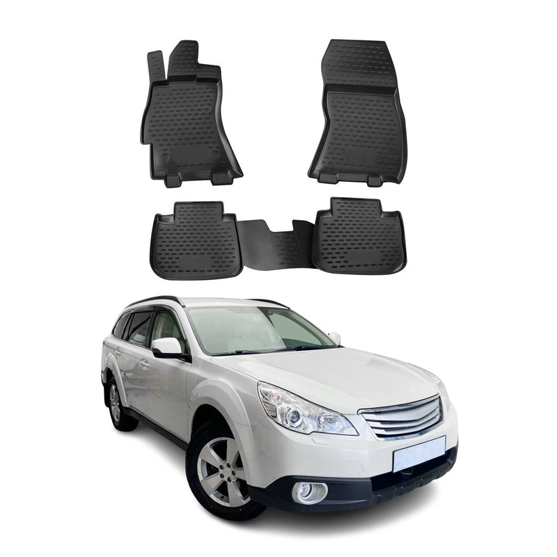 Tapis de sol pour Subaru Outback 2009-2014 en caoutchouc TPE 3D Noir 4Pcs