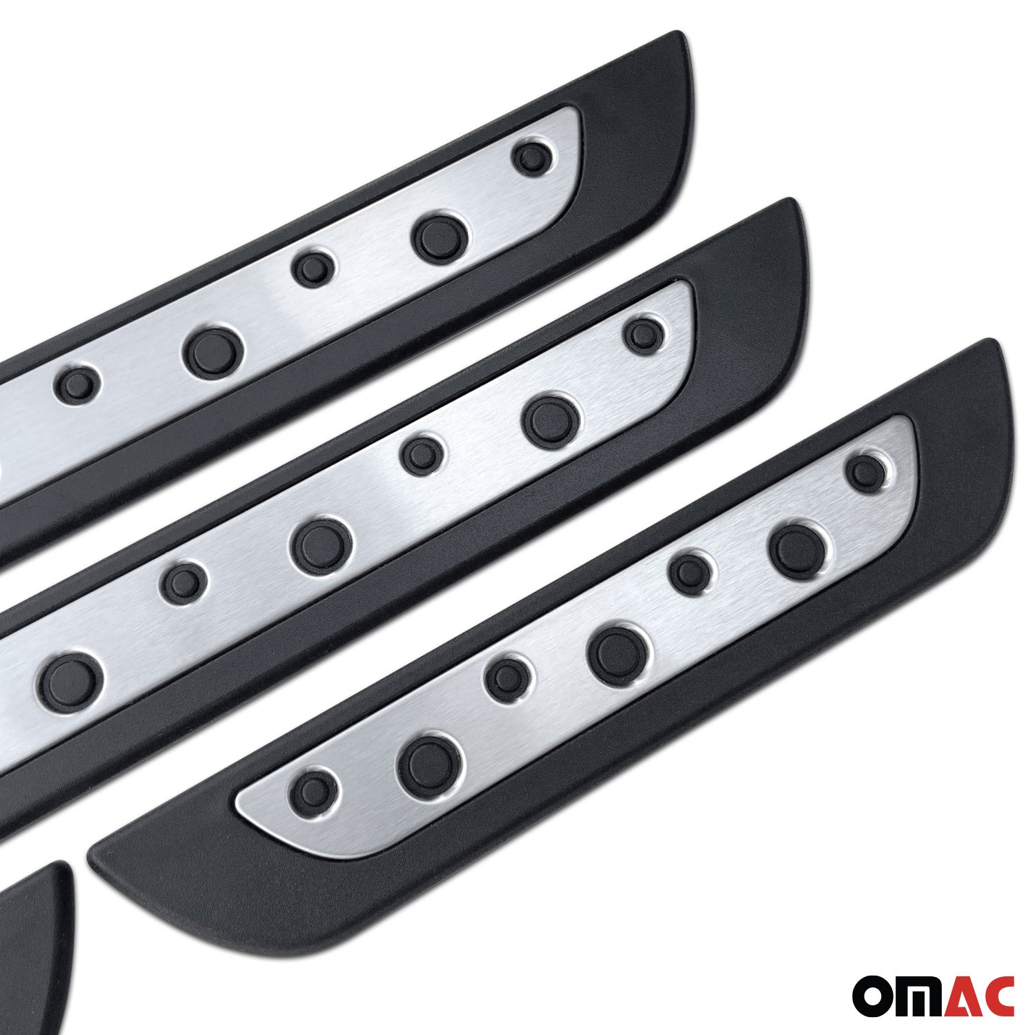 OMAC Couverture de Seuil de porte Universal acier inox & ABS 4 Pcs