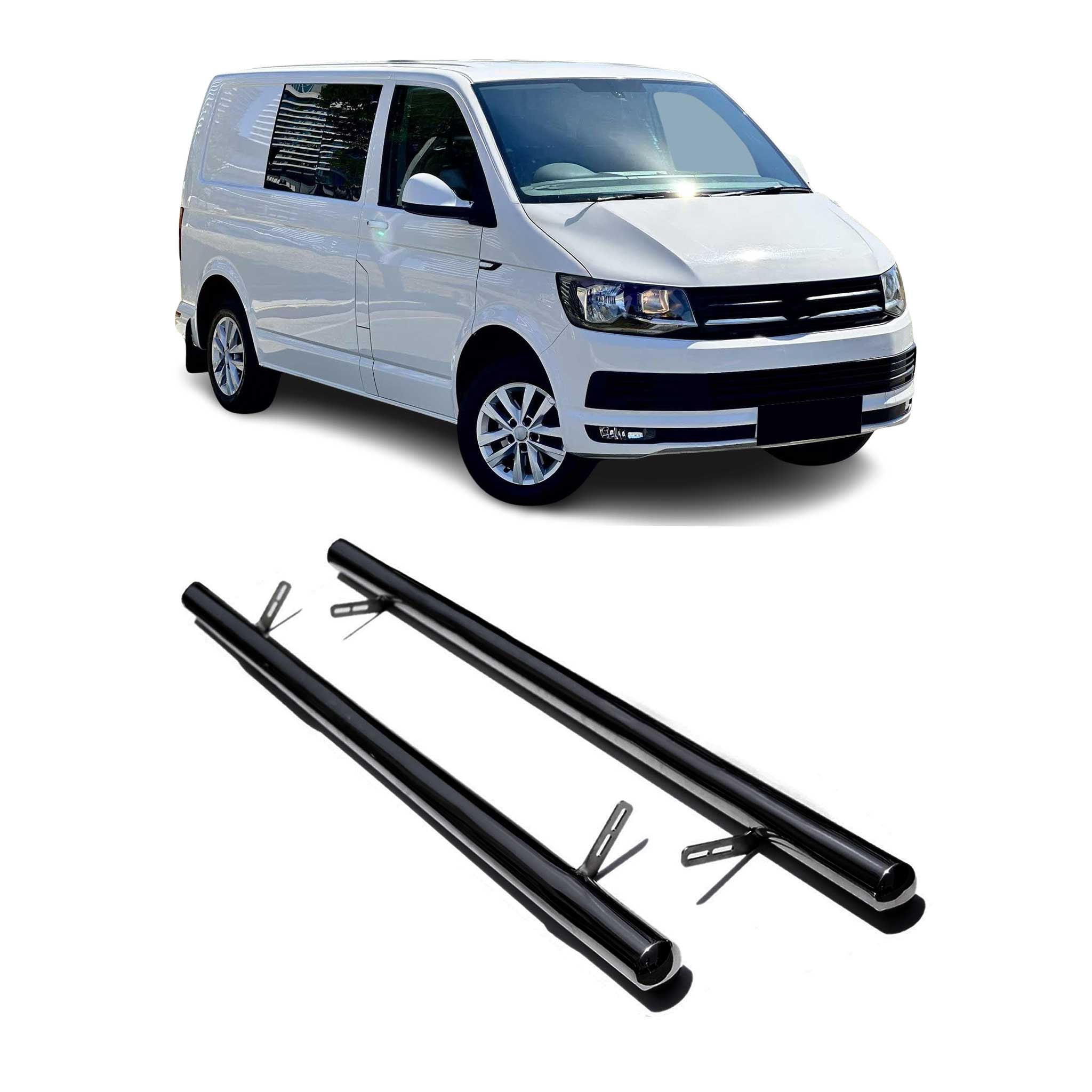Marchepieds Latérales pour VW T6 T6.1 Transporter 2015-2024 Ø70mm L1 Court inox