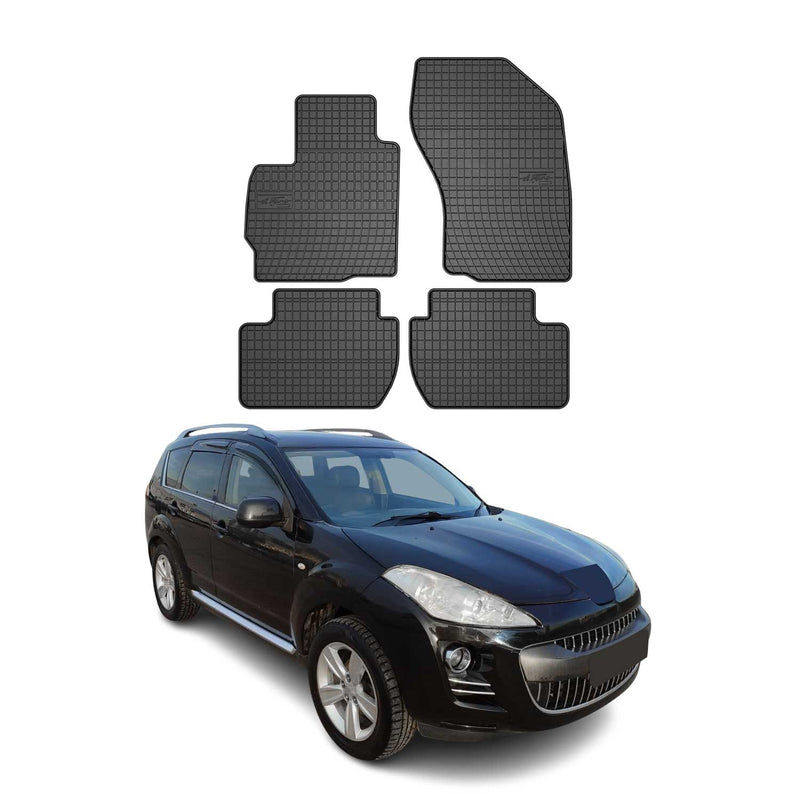OMAC Tapis de sol pour Peugeot 4007 2007-2012 Noir en caoutchouc