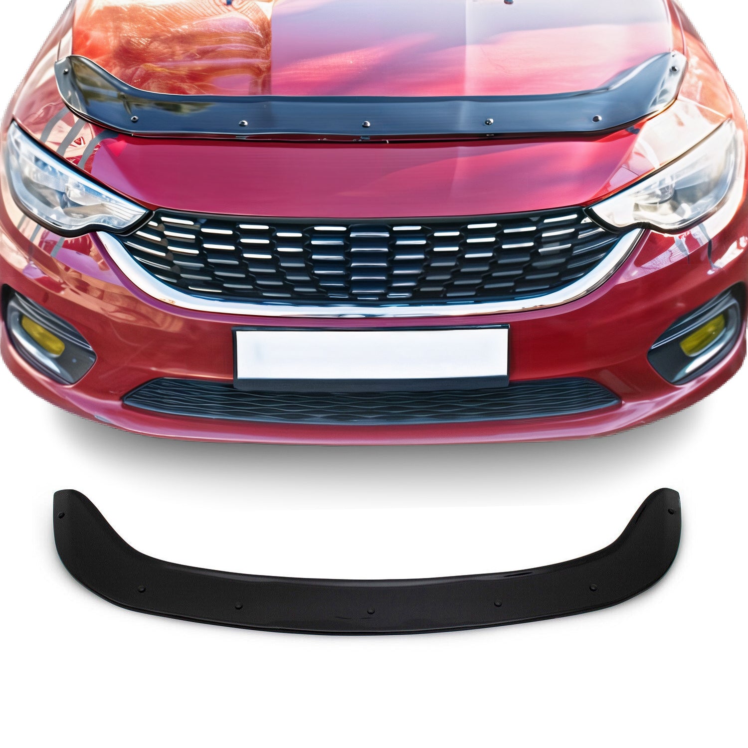 Deflecteurs d'air capot de voiture pour Fiat Tipo 2015-2024 Berline Noir