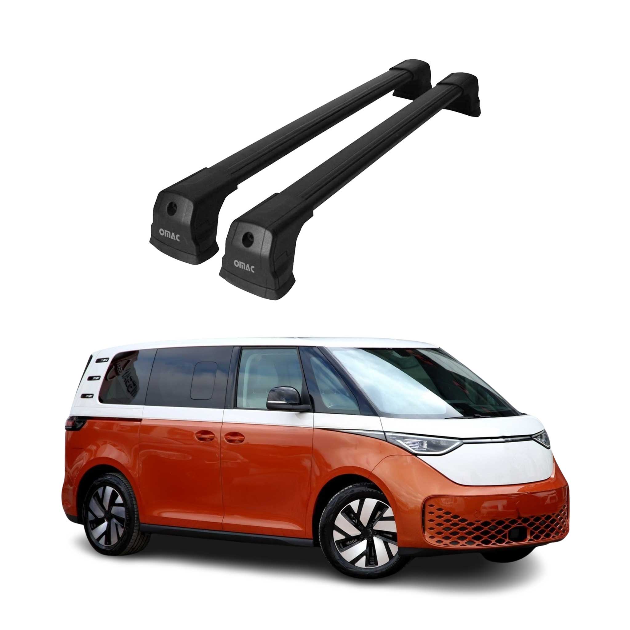 Barres De Toit Transversales Pour VW ID.Buzz 2022-2026 Noir en Aluminium