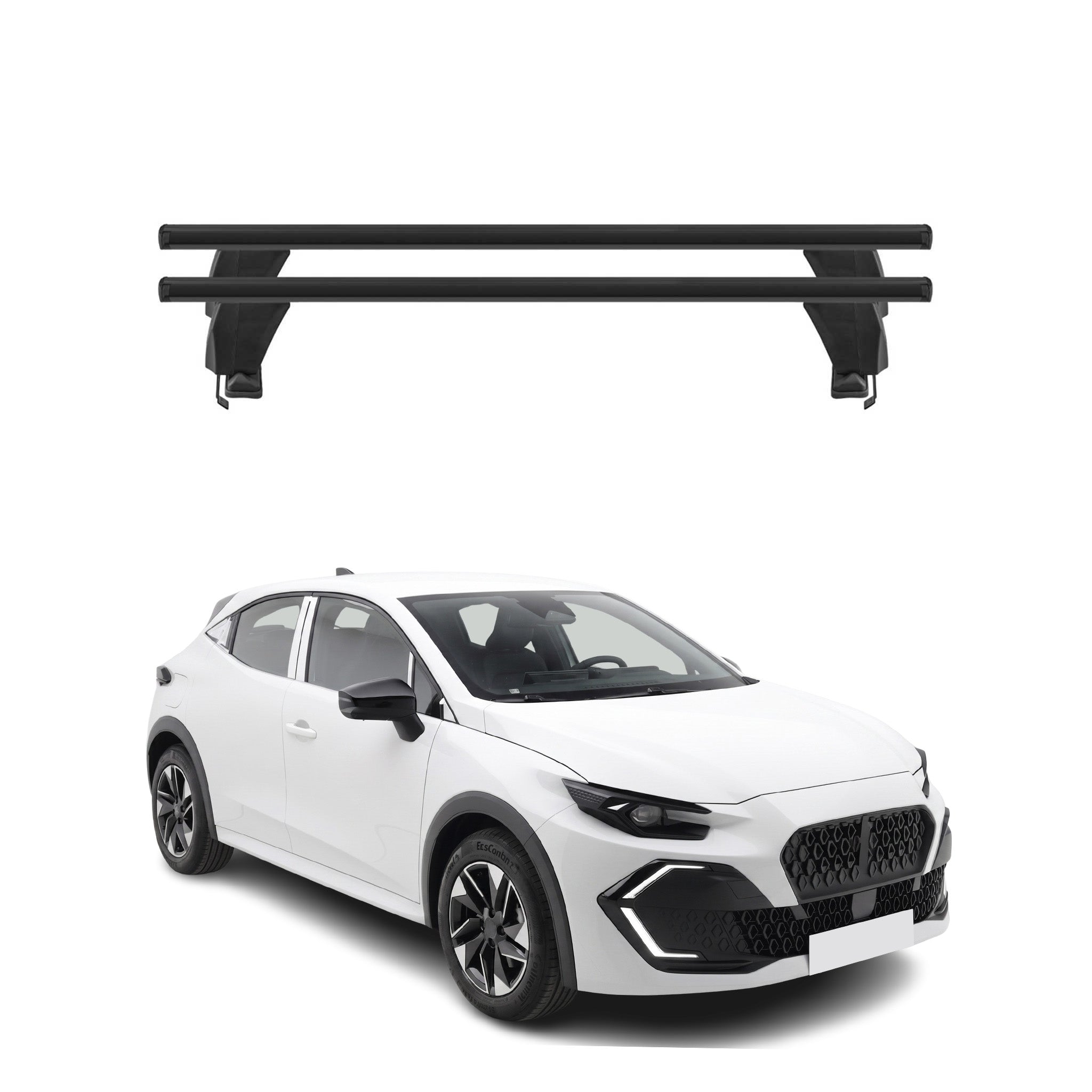 Menabo Barres de toit Transversales pour Renault Clio VI 2025-2027 Alu Noir 2x