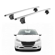 Barres de toit transversales Alu pour Peugeot 208 I 2012-2019 3/5 Portes Gris