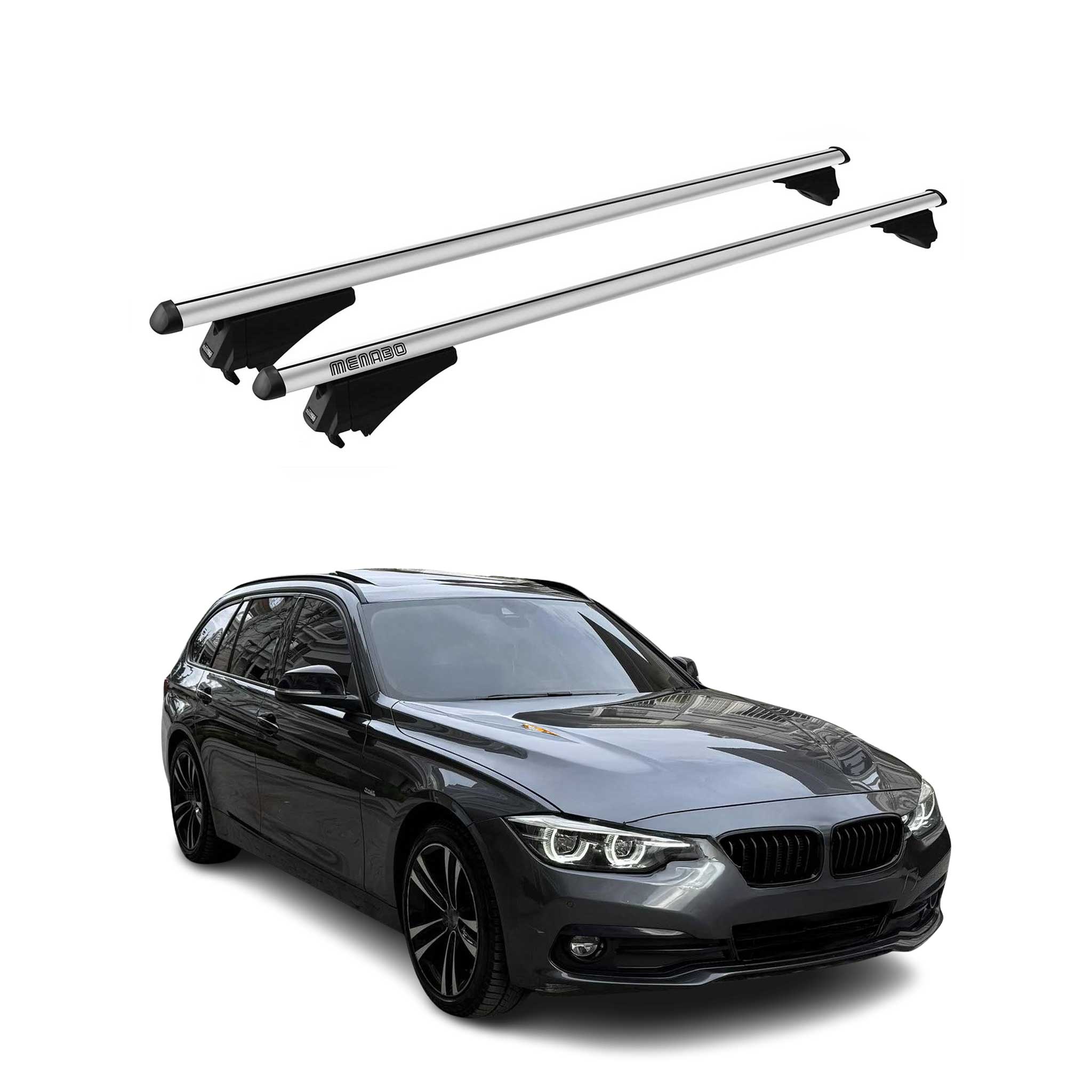 Tiger Barres de toit transversales pour BMW Serie 3 F31 Touring 2012-2015 Gris