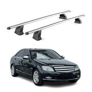 Barres de toit transversales Alu pour Mercedes Classe C W204 2008-2014 Gris 2Pcs